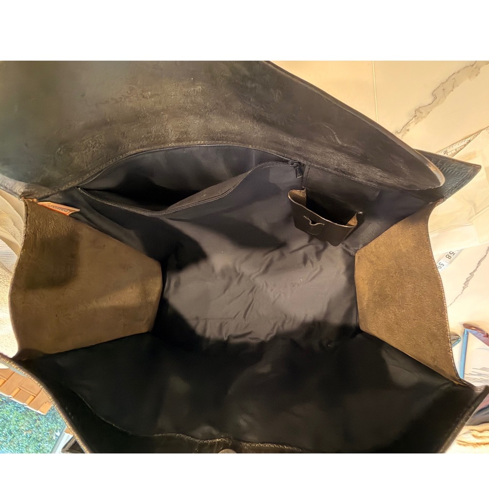 Dooney & Bourke Alto Executive Tote Black Leather Large Vintage Bag - Picture 6 of 14